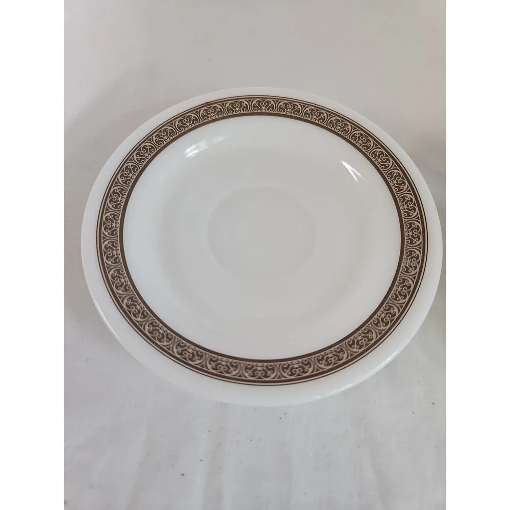Vintage Pyrex Tableware Lot of 2 Ebony Saucer 6” Round #796-16 by Corning
